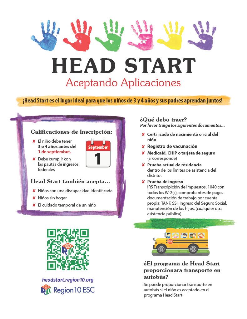 Head Start Flyer in Spanish